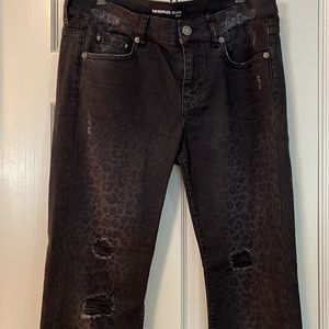 The Kooples Lexy distressed fade away  leopard print jeans. Amazing fit !